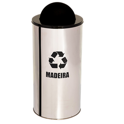 Lixeira Coleta Seletiva Basculante 25l de Aço Inox: Vermelho - 5