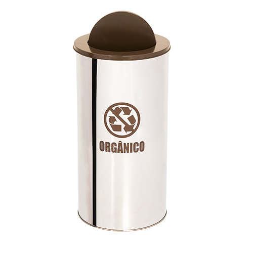 Lixeira Coleta Seletiva Basculante 25l de Aço Inox: Vermelho - 7