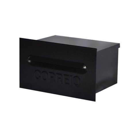 Caixa de Correio para Cartas Liza Preta Embutir 15x21x12cm