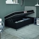 Ver imagem 2 de Cama Box Baú Colchão Solteiro Espuma D20 Malibu 78x188x53cm Preto / Branco Hellen