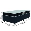 Ver imagem 4 de Cama Box Baú Colchão Solteiro Espuma D20 Malibu 78x188x53cm Preto / Branco Hellen