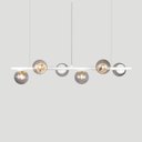 Ver imagem 2 de Lustre Pendente Figo Branco - 6 Globos Esfera de Vidro Fume