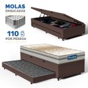 Ver imagem 6 de Cama Box Baú com Colchão de Molas Ensacadas Double Face Pillow Euro Alfa Probel + Auxiliar