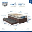 Ver mais imagens de Cama Box Baú com Colchão de Molas Ensacadas Double Face Pillow Euro Alfa Probel + Auxiliar