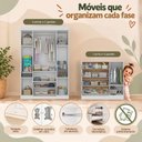 Ver imagem 5 de Quarto de Bebê Completo com Berço Americano 3 em 1 e Colchão Incluso Flor Multimóveis MP4932