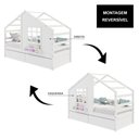 Ver imagem 3 de Cama Casinha com Janela com 02 Gavetas Madeira Maciça Branco Housin