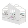 Cama Casinha com Janela com 02 Gavetas Madeira Maciça Branco Housin - 4
