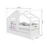 Cama Casinha com Janela com 02 Gavetas Madeira Maciça Branco Housin - 5