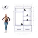 Ver imagem 2 de Guarda Roupa Solteiro Maximus 4 Portas Bater 4 Gavetas MDP Jacarandá Fosco Zanzini Móveis 153,8cm
