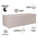 Ver mais imagens de Kit Cabeceira Cama Box Queen 160cm com Calçadeira Baú Dália W01 Linho Cru - Lyam Decor