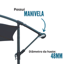 Ver imagem 4 de Ombrelone Guarda Sol Lateral Grande de Piscina e Jardim Reclinavel Importway Azul com Capa Nao É Bel