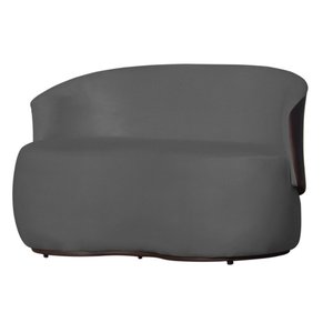 Poltrona Namoradeira Sofá Orgânico 2 Lugares Beatriz Composê Corino Marrom - Suede Cinza