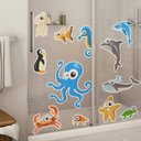 Ver imagem 1 de Adesivo de Parede para Banheiro Fundo do Mar-Medio 55x126cm