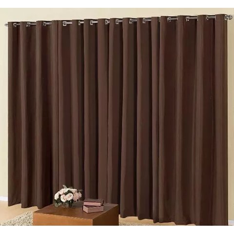 Cortina Blackout Tecido 2,80x2,50 Para Varão Simples:Tabaco