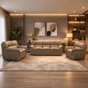 Ver imagem 2 de Jogo de Sofá 2 e 3 Lugares com Poltrona Boston F04 Nobuck Marrom - Lyam Decor