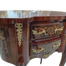 Mesa de Cabeceira com Marchetaria - 80x67x39cm - 5
