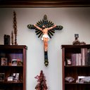 Ver imagem 1 de Crucifixo Cruz Parede Borracha Inquebrável 30 Cm