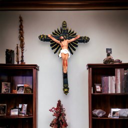 Crucifixo Cruz Parede Borracha Inquebrável 30 Cm - 1
