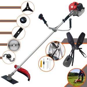 Roçadeira Robusta Anmax Cg520p 2t 52cc 2,2hp + Kit Faca 3 Pontas, Faca 40 Dentes e Trimmer