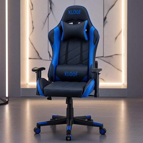 Cadeira Giratória Gamer Kl3 - Preto e Azul