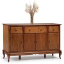 Ver imagem 1 de Balcão Linz 4 Portas 3 Gavetas Pés Luis Xv 99 X 175 X 45 Cm (a X L X P) - Cor Imbuia Glazer
