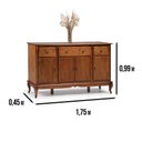 Ver imagem 3 de Balcão Linz 4 Portas 3 Gavetas Pés Luis Xv 99 X 175 X 45 Cm (a X L X P) - Cor Imbuia Glazer