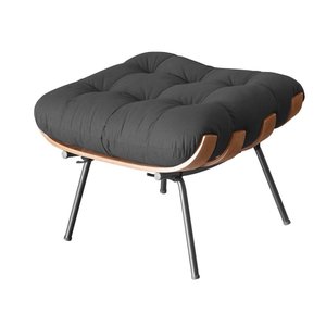 Puff Costela Para Sala Quarto Suede:Cinza