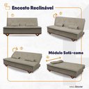 Ver imagem 3 de Sofá Cama Estoril 1,90m Marrom Claro Suede Velut - King House