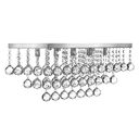 Ver imagem 1 de Luminária De Cristal Acrílico Para Sala De Estar, Com 35cm De Altura, Base De Inox Espelhado 50x22cm