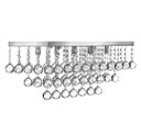 Ver imagem 1 de Luminária De Cristal Acrílico Para Sala De Estar, Com 35cm De Altura, Base De Inox Espelhado 50x22cm