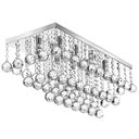 Ver imagem 2 de Luminária De Cristal Acrílico Para Sala De Estar, Com 35cm De Altura, Base De Inox Espelhado 50x22cm