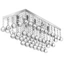 Ver imagem 2 de Luminária De Cristal Acrílico Para Sala De Estar, Com 35cm De Altura, Base De Inox Espelhado 50x22cm