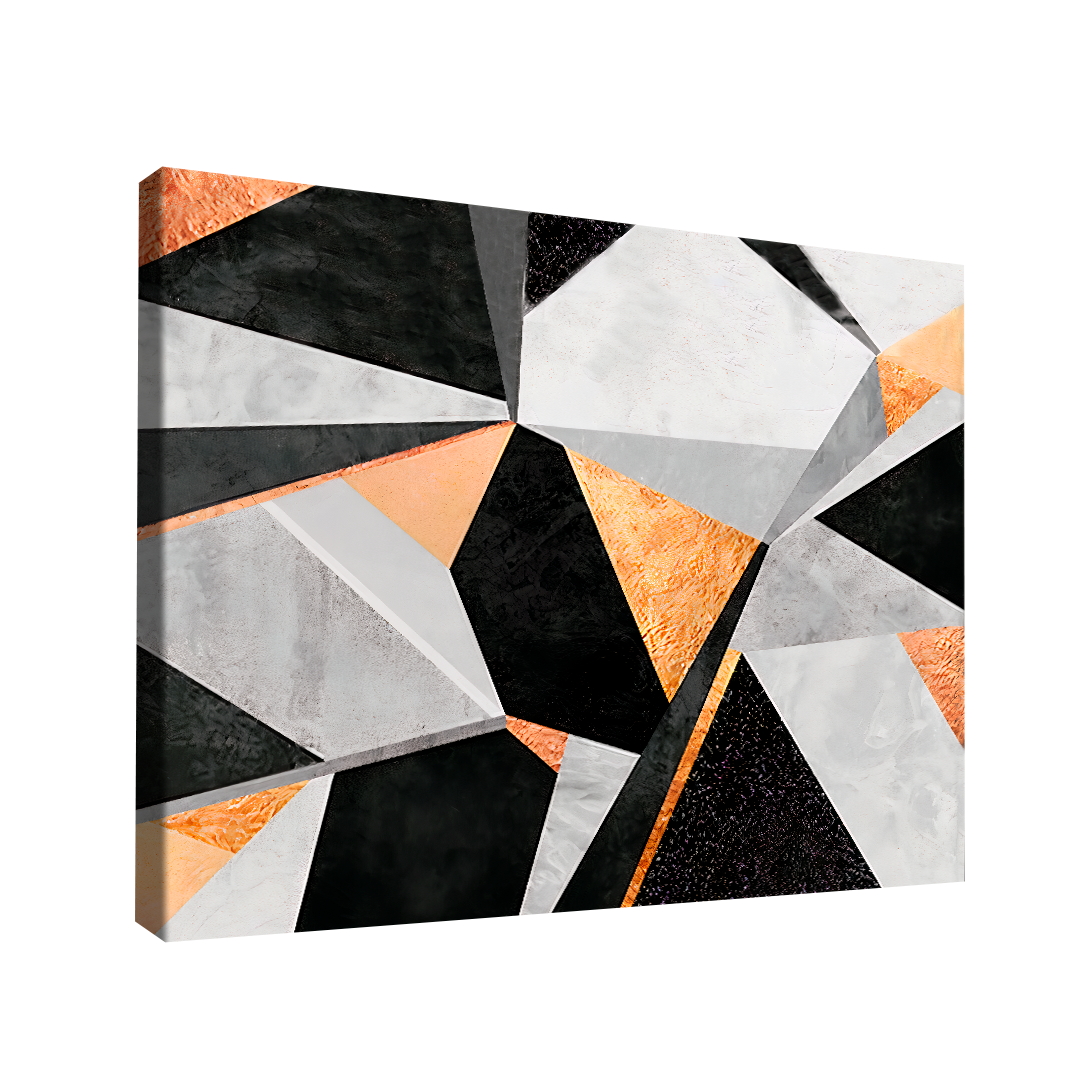 Quadro Abstrato Laranja Preto -- BR ARTES Grande 118x78