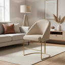 Ver imagem 4 de Cadeira Poltrona Estofada Decorativa Lua Premium Bege Claro