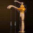 Ver imagem 5 de Torneira Luxo Retrô Bronze Monocomando Banheiro Bica Alta