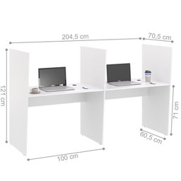 Mesa de Atendimento 2 Lugar Roma Branco - 2
