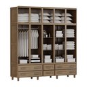 Ver imagem 3 de Guarda-roupa Berlim Flex Casal Imbuia com Espelho 10 Portas 6 Gavetas Maleiro Madeira Maciça de Pinu