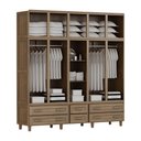 Ver imagem 2 de Guarda-roupa Berlim Flex Casal Imbuia com Espelho 10 Portas 6 Gavetas Maleiro Madeira Maciça de Pinu