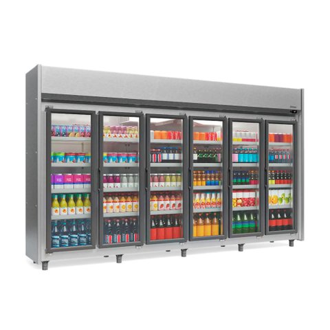 Refrigerador Vertical Auto Serviço 2340 litros Tipo Inox com Led Fros Free GEAS- 6 Portas TI