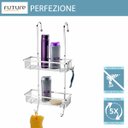 Ver imagem 2 de Suporte Duplo com Ganchos para Box sem Furo Porta Shampoo