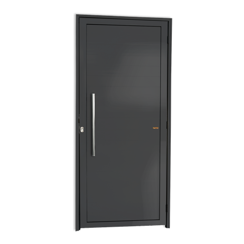 Porta Alumínio Lambril c/Puxador e.Cinza 90 Brimak