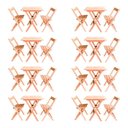 Ver imagem 1 de Kit 8 Conjuntos Mesa Dobrável para Bar e Restaurante 60x60cm com 2 Cadeiras em Madeira Maciça -
