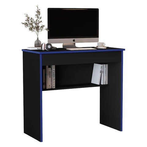 Escrivaninha Office para Computador Vitória 2.0- Preto C/ Azul