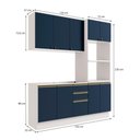 Ver imagem 2 de Cozinha Compacta Celeste Kappesberg 100% Mdf Branco/azul 190cm