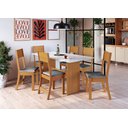 Ver imagem 1 de Conjunto de Sala de Jantar Predilleta Karla 1,50 C/6 Cadeiras Freijo Off