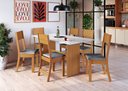 Ver imagem 1 de Conjunto de Sala de Jantar Predilleta Karla 1,50 C/6 Cadeiras Freijo Off