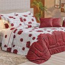 Ver imagem 1 de Edredom Casal Padrão Craft Percal 200 Fios 100% Algodão 5 Peças - Roses