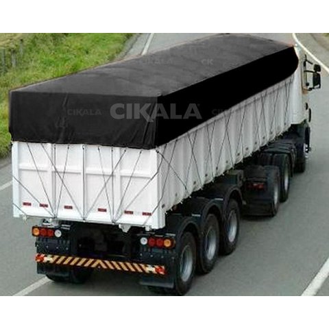 Lona Ck600 4,5x2m Preta em Pvc com Ilhós em Latão para Caminhão e Transporte Carga 650gr/m²