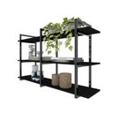 Ver imagem 1 de Prateleira Industrial Sala Estar Estante Nicho Parede Mdf Suspensa Pratileira Ferro Preto