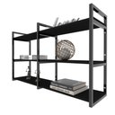 Ver imagem 3 de Prateleira Industrial Sala Estar Estante Nicho Parede Mdf Suspensa Pratileira Ferro Preto